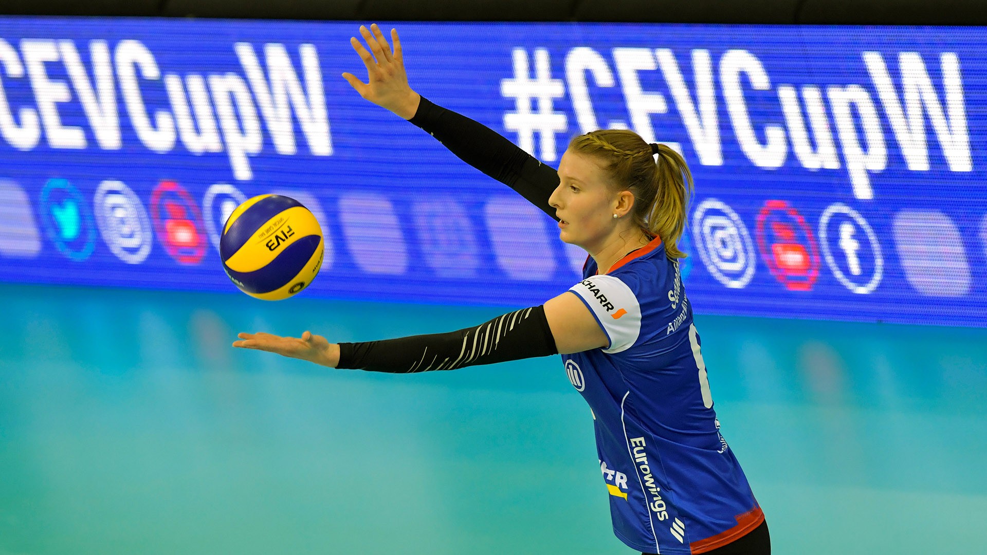 She was the top scorer in the last CEV match against Olomouc: Stuttgarts Julia Schaefer. (Photo: Tom Bloch | www.tombloch.de)